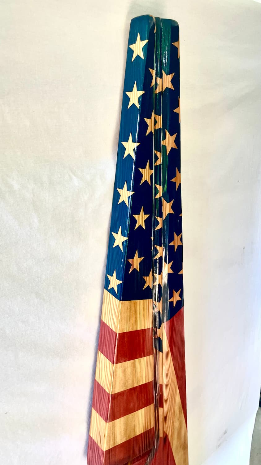Hand-Carved 3D Wooden American Flag (Free Shipping!)