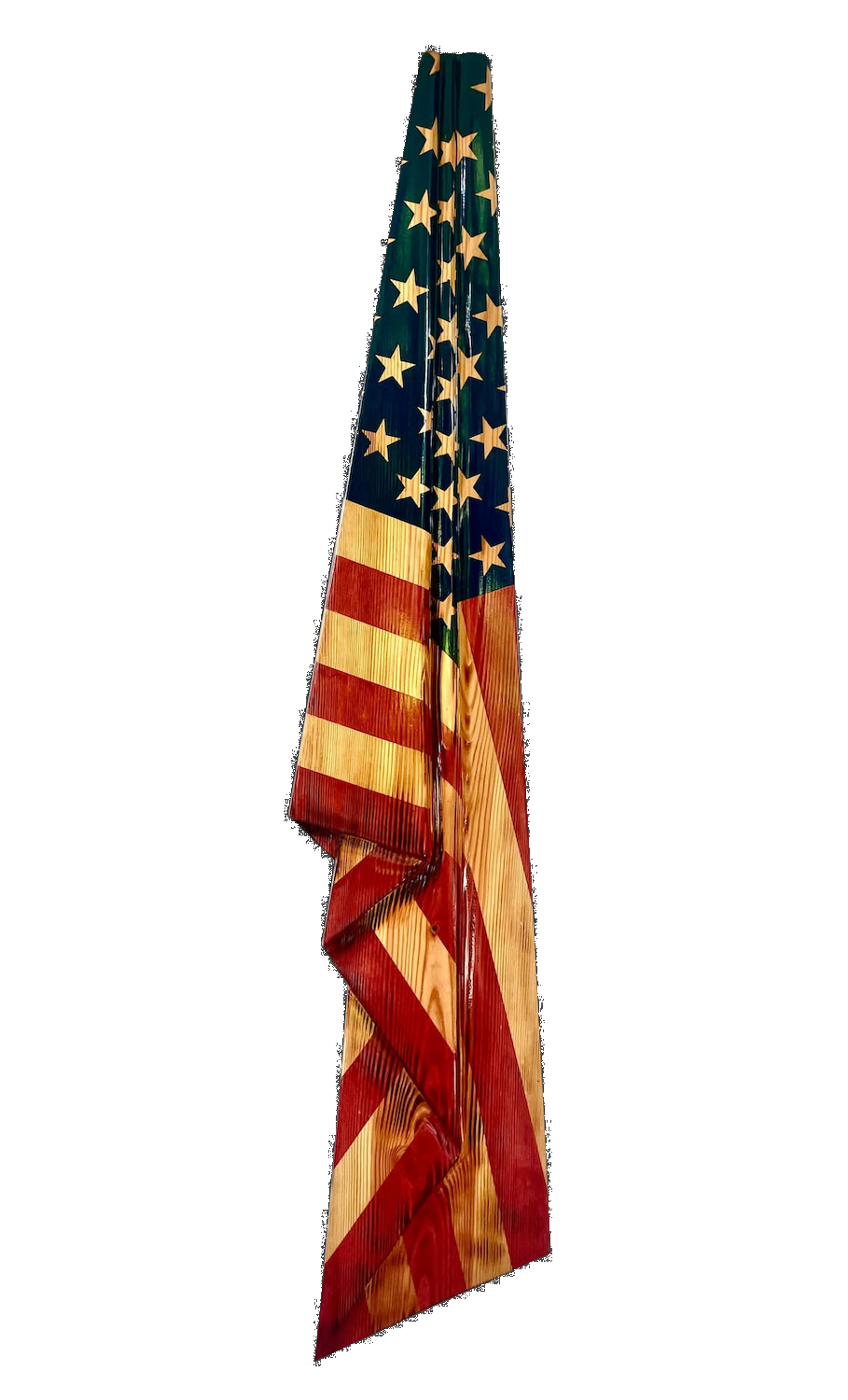 Hand-Carved 3D Wooden American Flag (Free Shipping!)
